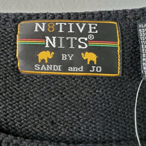 N8tive Nits Sandi And Jo Womens Black‎ Bronze Beaded Pullover Sweater Size XL - Picture 8 of 11